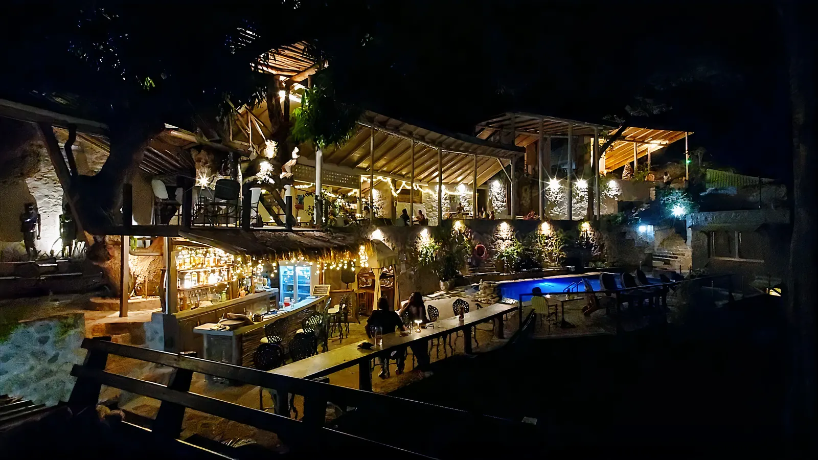 Saltfish Restaurant at Green Fig Resort with Caribbean Sea and Piton views