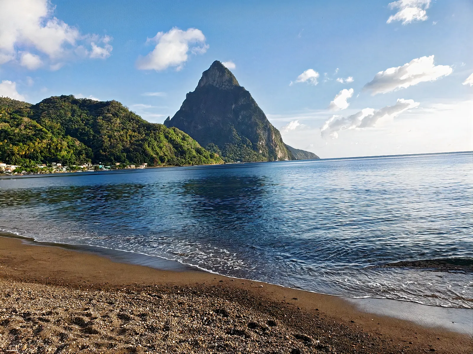 Soufriere beach near Green Fig Resort in Saint Lucia